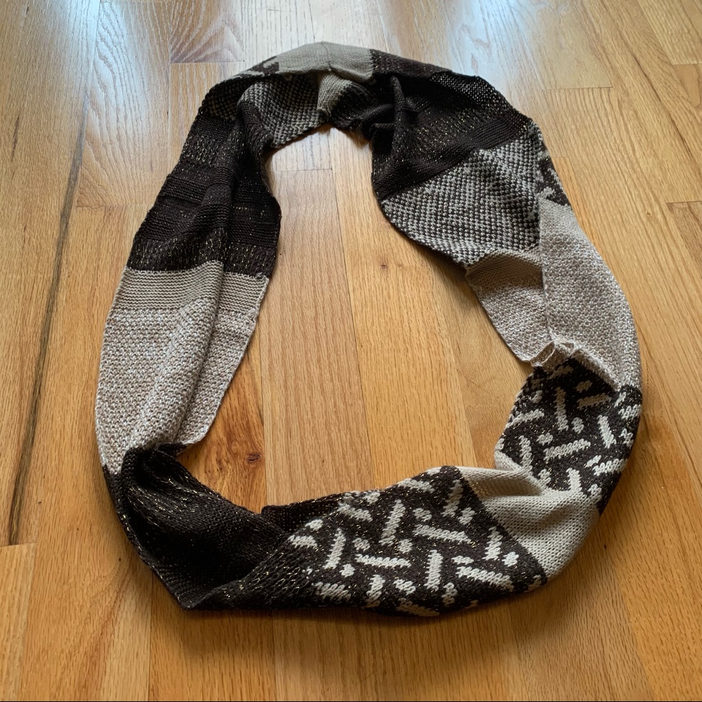 Patchwork Knit Infinity Scarf